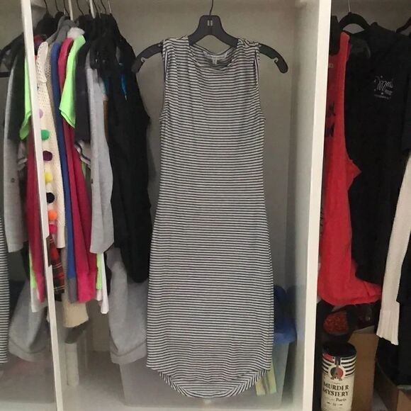cupcakes & cashmere Dresses & Skirts - Cupcakes and Cashmere gray and black stripe dress